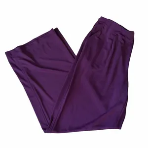 Susan Graver Size Small Burgundy Premier Knit Pull On Wide Leg Pants Pockets thumbnail 3