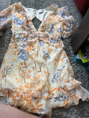 Hello molly frolic season Floral Ruffle V-Neck Mini Dress size 8 thumbnail 10