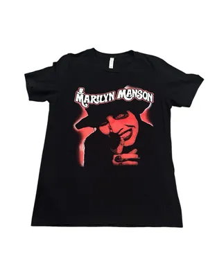 Bella Canvas Marilyn Manson UNISEX Short Sleeve Tour T-shirt Black Red Graphic M thumbnail 3