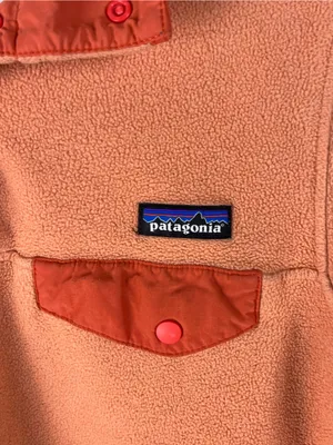 PATAGONIA Synchilla Snap-T Orange Chest Pocket Fleece Pullover Size Small thumbnail 6