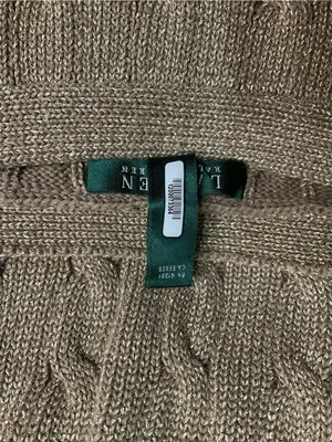 Lauren Ralph Lauren Metallic Gold Cable-Knit Boatneck Sweater Size Medium thumbnail 4