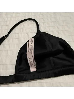 Victoria's Secret Unlined Bralette Sz M Medium Black thumbnail 6
