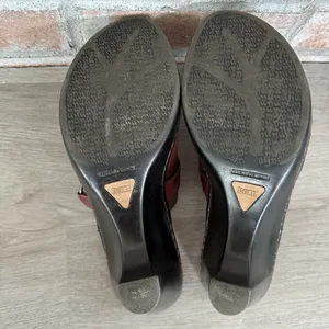 Born Slip On Clogs Red Burgundy Leather Y2K Size 9 Boho 90s Vintage Eclectic thumbnail 9