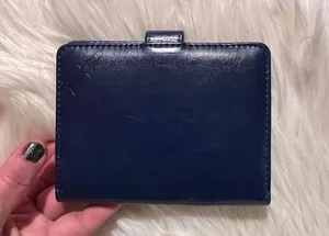 Stylish Navy Passport Holder with Embossed Design Blue thumbnail 4