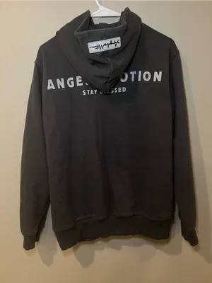 Angelic motion “Graphite” Hoodie "Motion Keeps Me In Motion" Graphic thumbnail 6