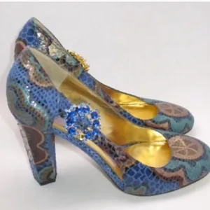 Hale Bob Blue Heels Shoes thumbnail 2