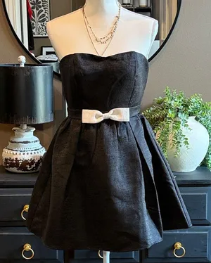 ALTAR'D STATE Black Strapless Mini Dress with Bow NWT Size Small thumbnail 1