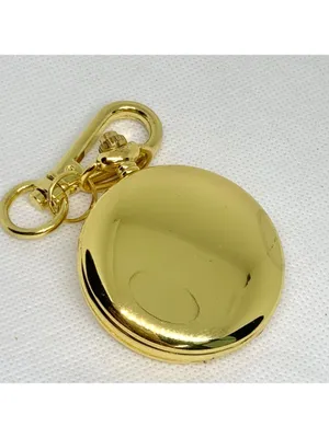 joy & iman Women’s gold tone pocket watch green dial Quartz analog 46mm running thumbnail 5