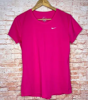 Nike Women's Bright Pink Short Sleeve Tee thumbnail 1