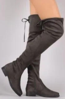 Forever 21 Vegan Suede Over the Knee Boots thumbnail 1