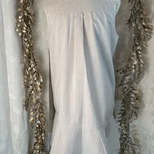 Sleeveless Beige‎ Cotton Linen Ruffle Hem Shirt Dress M NWT Pockets Chic thumbnail 5