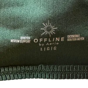 Aerie OFFLINE Ribbed Shine Twist Front Sports Bra Sz‎ L thumbnail 5
