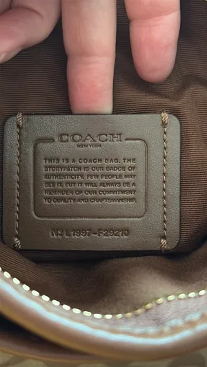 Coach Signature coated Canvas File Crossbody Bag purse tan brown excellent thumbnail 11