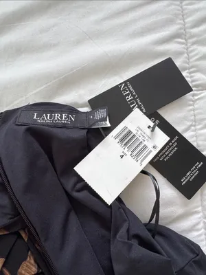Lauren Ralph Lauren Black Midi Dress with Gold Chain Print thumbnail 5