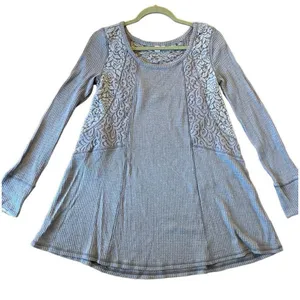 Anthropologie Eloise waffled knit swing lace dress tunic small thumbnail 3