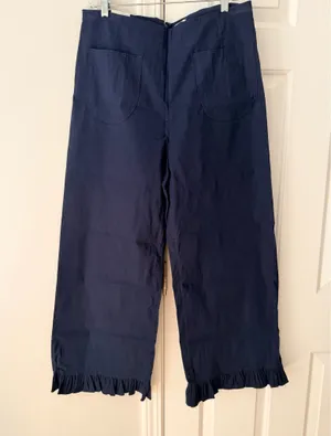 Anthropologie Maeve The Colette Ruffle-Hem Crop Wide-Leg Pants, Size 31 thumbnail 7