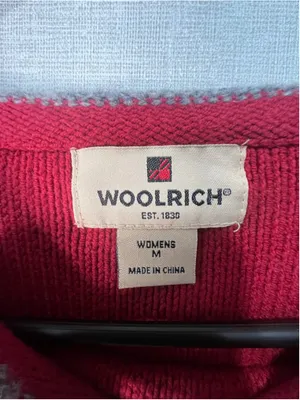 Woolrich Red Lambswool Christmas Pullover Sweater With Embroidered Snowflake thumbnail 4