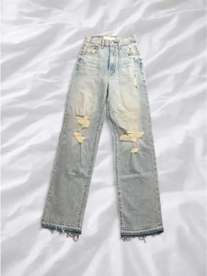 MOTHER The Tomcat Ankle Distressed High Rise Jeans Light Wash Size 25 NWT thumbnail 5
