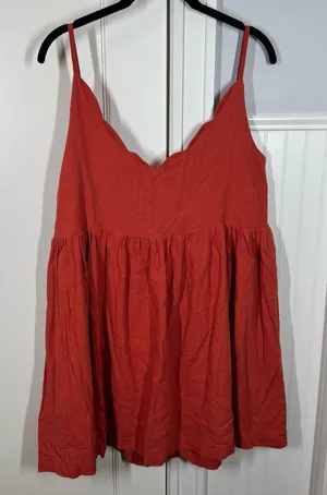 SAAJ Paris Robe Adele Corail coral linen‎ viscose Mini Dress size 6 resortwear thumbnail 1
