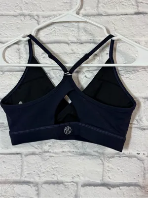 Til You Collapse Black V-Wrap Racerback Sports Bra, Small thumbnail 2