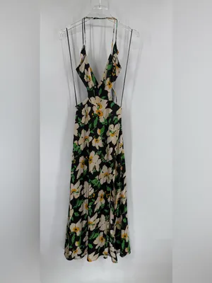 ASTR the label black floral midi dress‎ size small thumbnail 6