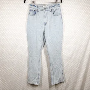 Abercrombie & Fitch‎ Light Wash Curve Love The Slim Straight High Rise Jeans thumbnail 2