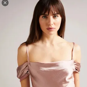 Ted Baker Esta Blush Pink Satin Cowl Cold Shoulder Midi Dress Size 0 thumbnail 2