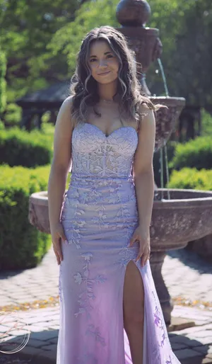 Prom Dress Purple Size 4 thumbnail 1