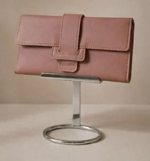 Minimalist Trifold Long Wallet - Dusty Rose Women’s Slim Clean Girl thumbnail 1