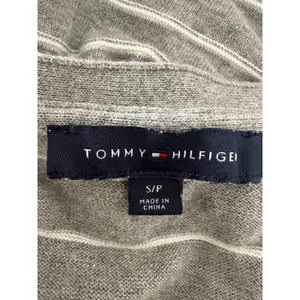 Tommy Hilfiger Sweater Womens Small Gray Striped V-Neck Pullover‎ Preppy Coastal thumbnail 5