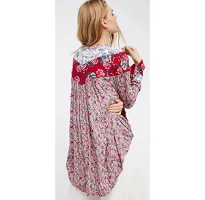 Free People Wildflower Bohemian Fields Long Sleeve Multicolor Tunic thumbnail 3