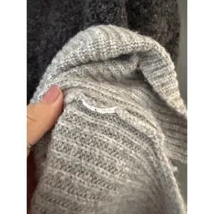 Michael Kors Womens Mock Neck Colorblock High Low‎ Knit Sweater Gray XL thumbnail 9