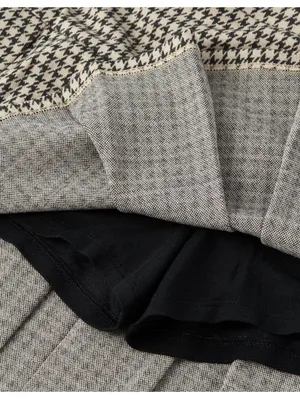 AE It Knit Low-Rise Pleated Plaid Skort American Eagle NWT Grey Large thumbnail 6