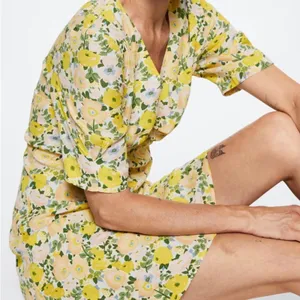 New Mango MNG Ruched detail floral print mini dress, size small, size 4 thumbnail 11