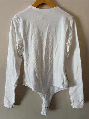Quince Stretch Cotton Jersey Long Sleeve Bodysuit Size S thumbnail 5