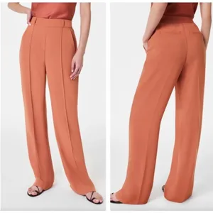 NEW SPANX Carefree Crepe Trouser Straight Wide Leg Sedona Size Medium Petite thumbnail 2