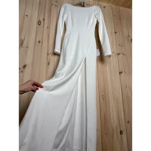 NWT Lulus Romantic Moments White Lace Long Sleeve Dress Open Back Wedding Sz XS thumbnail 5