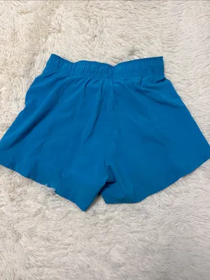 Nike Women's Teal Athletic Running Shorts with White Inner Brief thumbnail 3