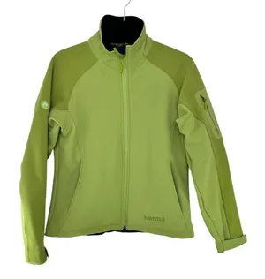 Marmot Womens Jacket Softshell M Green Fleece Lined Wind Resistant Hiking Coat thumbnail 1