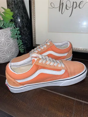 Vans Off The Walls Orange & White Low Top Old Skool Sneakers Size 7 NWOT thumbnail 7