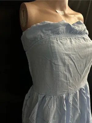 Zesica Strapless Light Blue Ruffle Top Sundress MD thumbnail 5