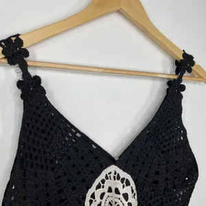 LF Native Rose Black Cream‎ Crochet Tank Top Women's Size Small/Medium S/M NWT thumbnail 4