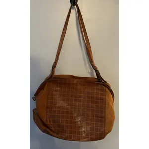 Earthbags Fred Salerno Perforated Brown Leather Purse Boho Shoulder Bag Vintage thumbnail 2