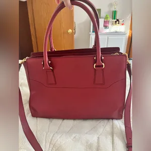 Salvatore, Ferragamo burgundy leather hand bag thumbnail 2