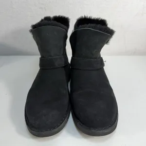 Ugg Sz 7.5 Zariyah Ankle Boots Shearling UggPlush Water Repellent Black‎ Women's thumbnail 5