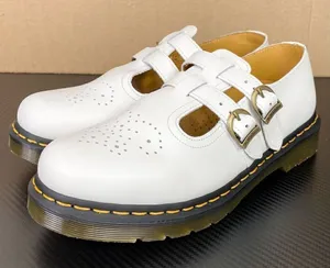 Dr. Marten’s 8065 Maryjane White Smooth Leather Double Strap Shoes Size 10 thumbnail 1