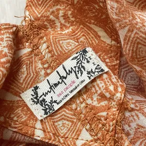 Free People Jumpsuit printed tie strap sleeveless harem womens Orange (medium) thumbnail 2