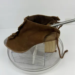 Toms Womens Sandals SZ 8 Elba Brown Suede Open Toe Block Heel Tie Back‎ Ruffle thumbnail 3