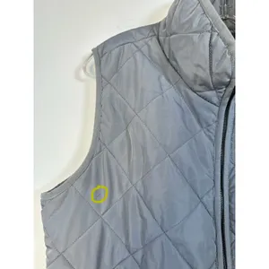 Market & Spruce‎ Grey Quilted Zip Up Vest Mock Neck WECSH004 Womens XL thumbnail 4