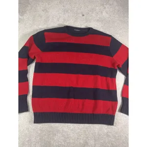 Brandy Melville Brianna Striped Sweater Red Navy Crew Neck Relaxed Fit thumbnail 3